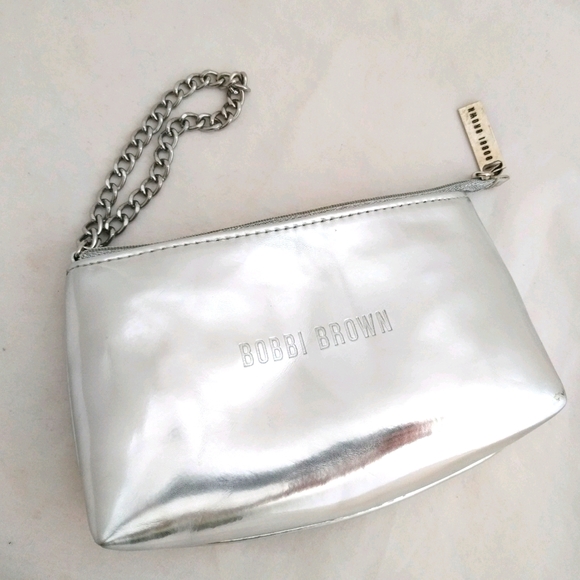 BOBBI BROWN make-up case/silver wristlet - Picture 1 of 4